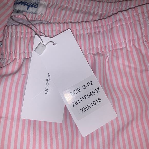 Maamgic Men’s Swim Trunks. Pink White. Small - Picture 6 of 11